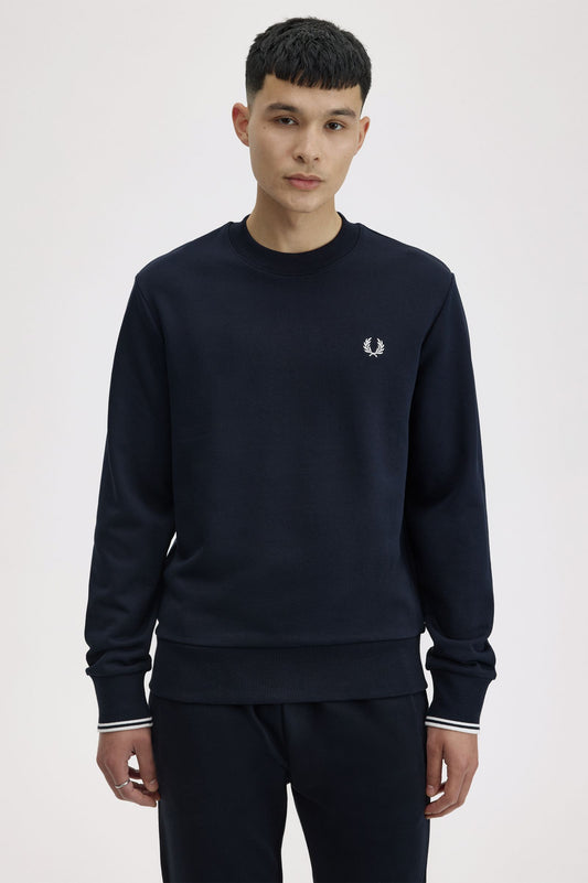 Fred Perry Crew Neck Sweatshirt Navy / White / White