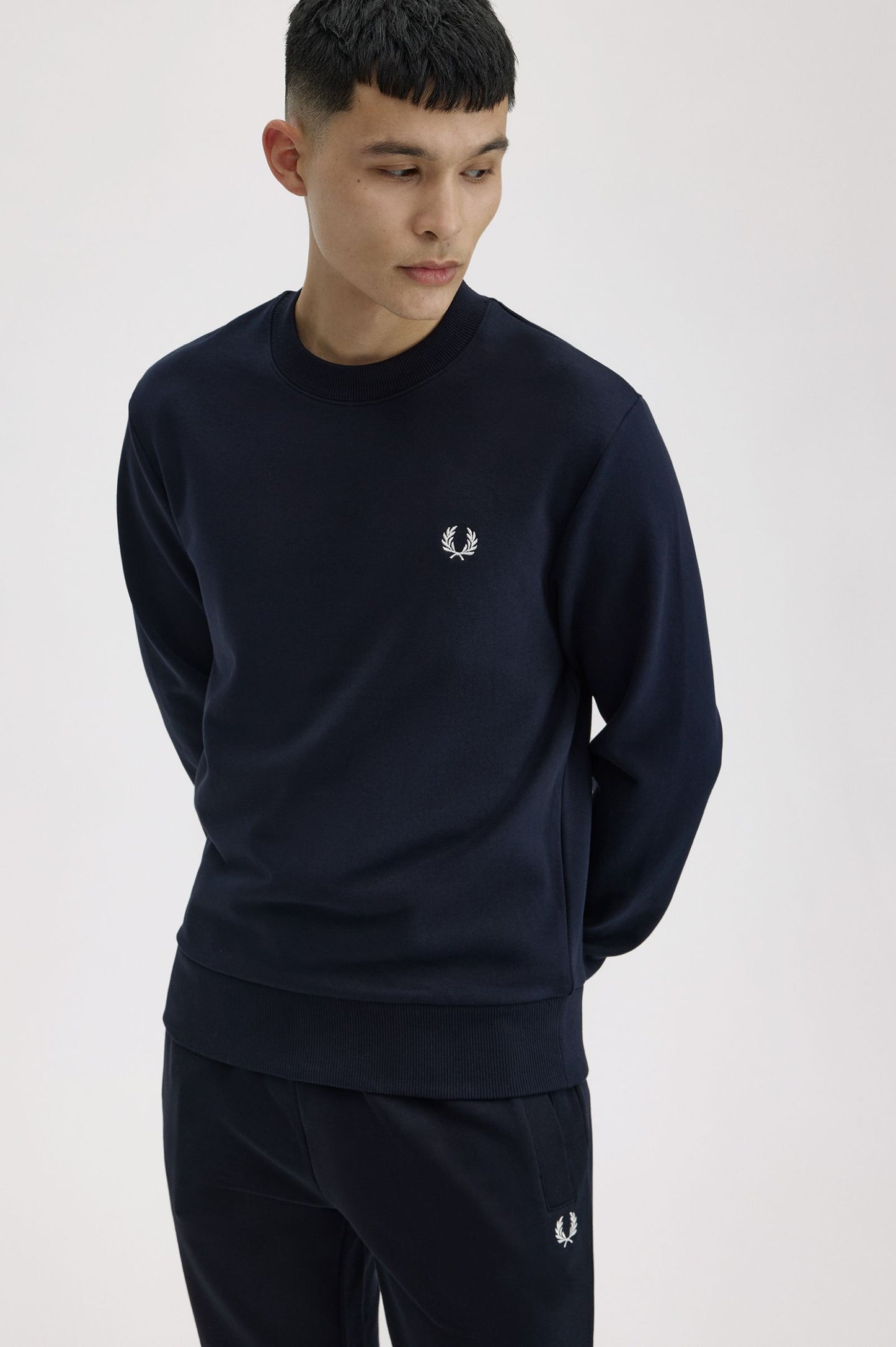 Fred Perry Crew Neck Sweatshirt Navy / White / White