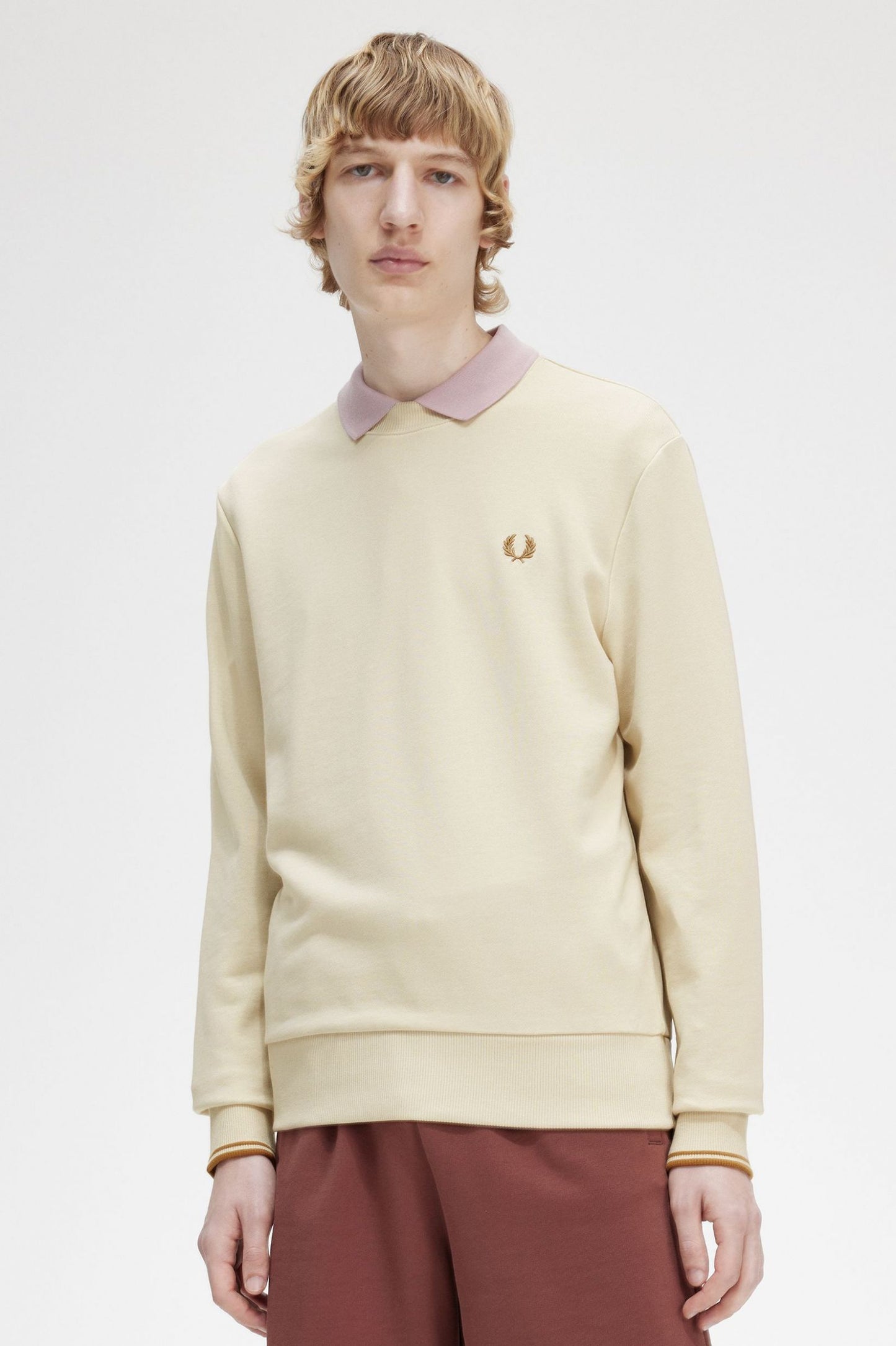Fred Perry Crew Neck Sweatshirt Oatmeal