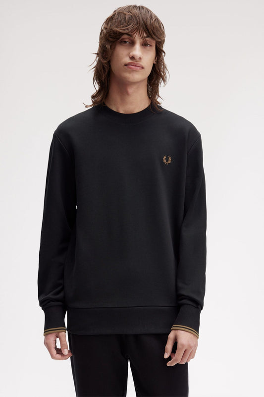 Fred Perry Crew Neck Sweatshirt Black / Shadestone