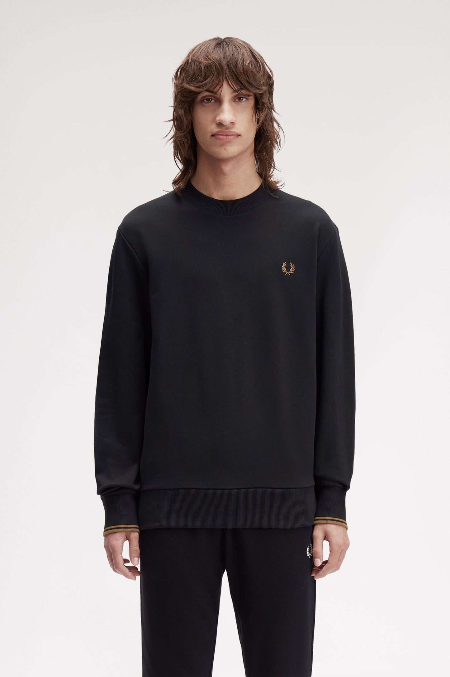 Fred Perry Crew Neck Sweatshirt Black / Shadestone