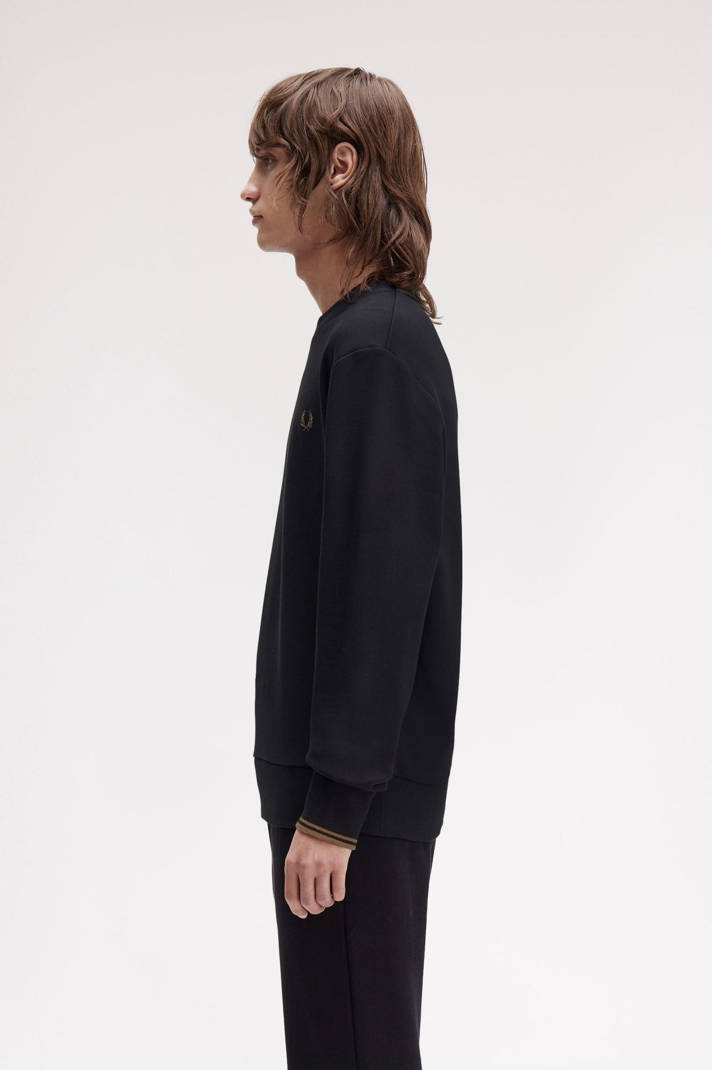 Fred Perry Crew Neck Sweatshirt Black / Shadestone