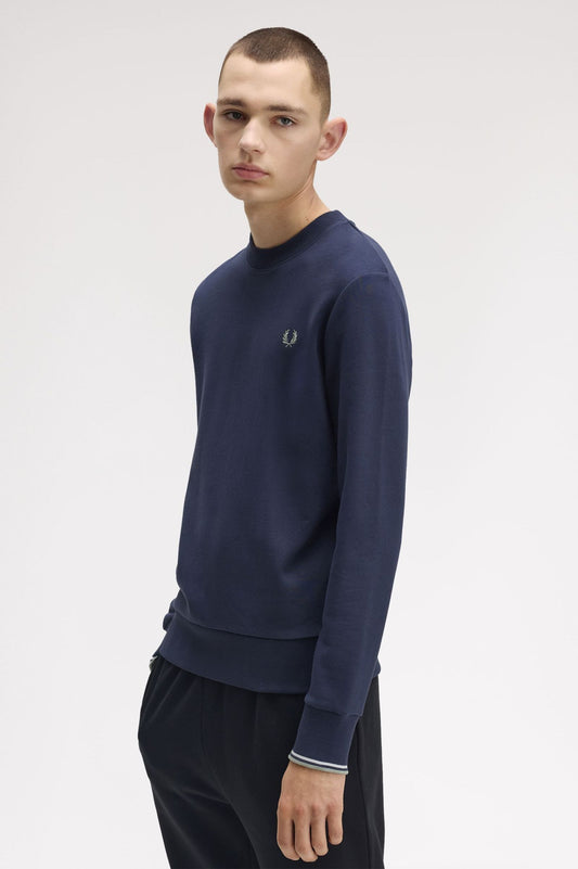 Fred Perry Crew Neck Sweatshirt Dark Airforce / Light Ice / Bay Leaf