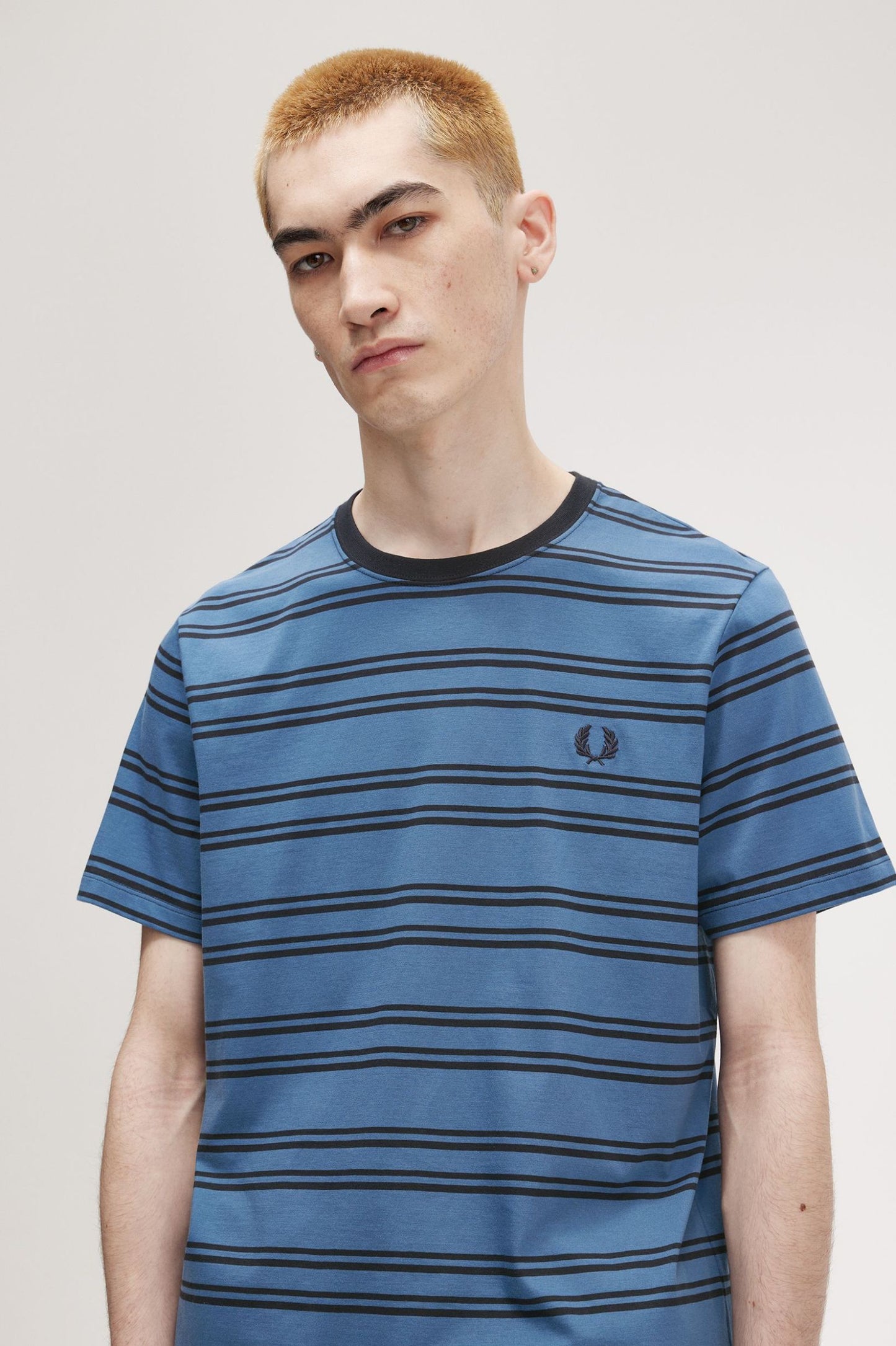 Fred Perry Stripe T-Shirt Midnight Blue / Navy