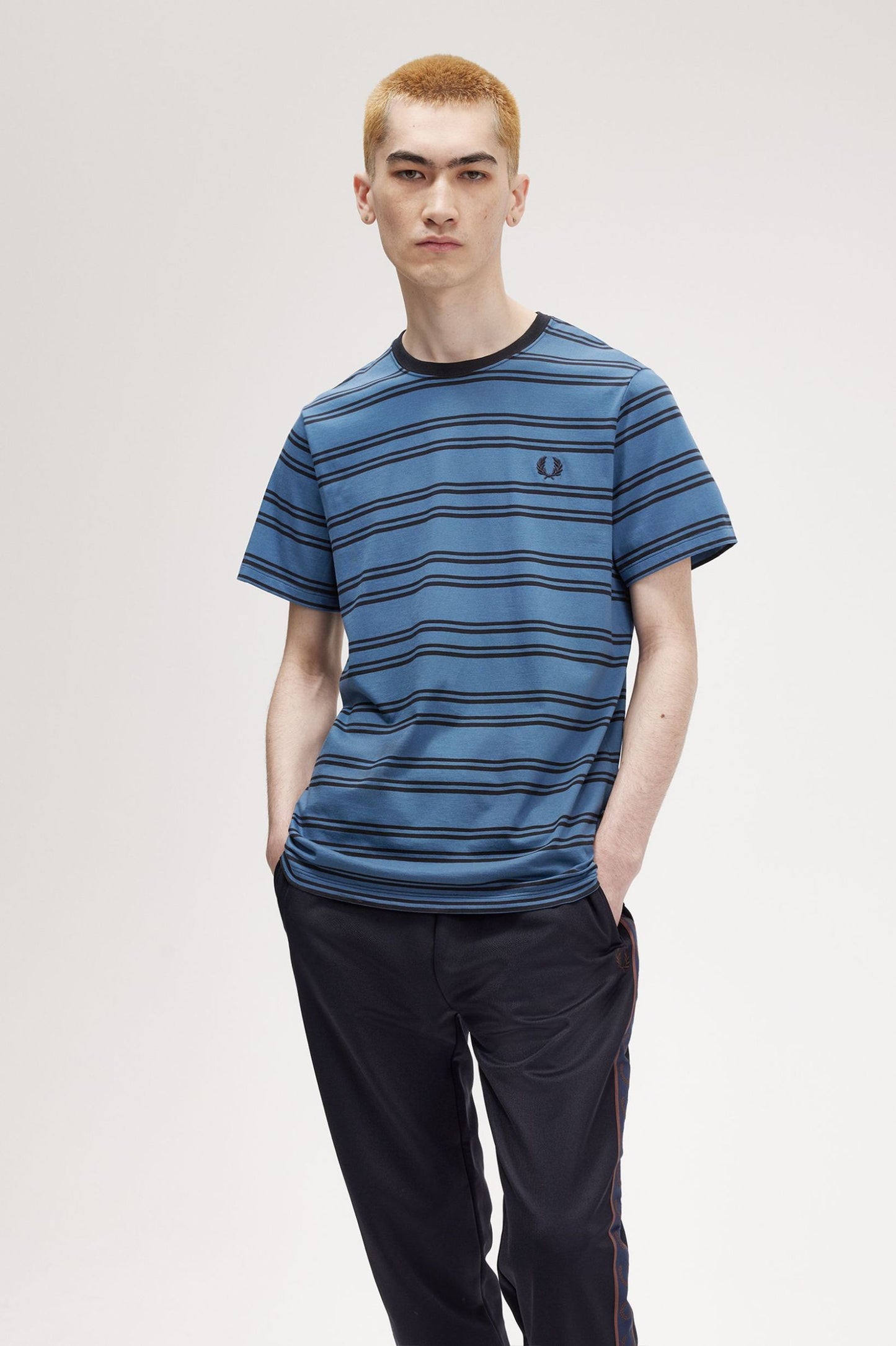 Fred Perry Stripe T-Shirt Midnight Blue / Navy