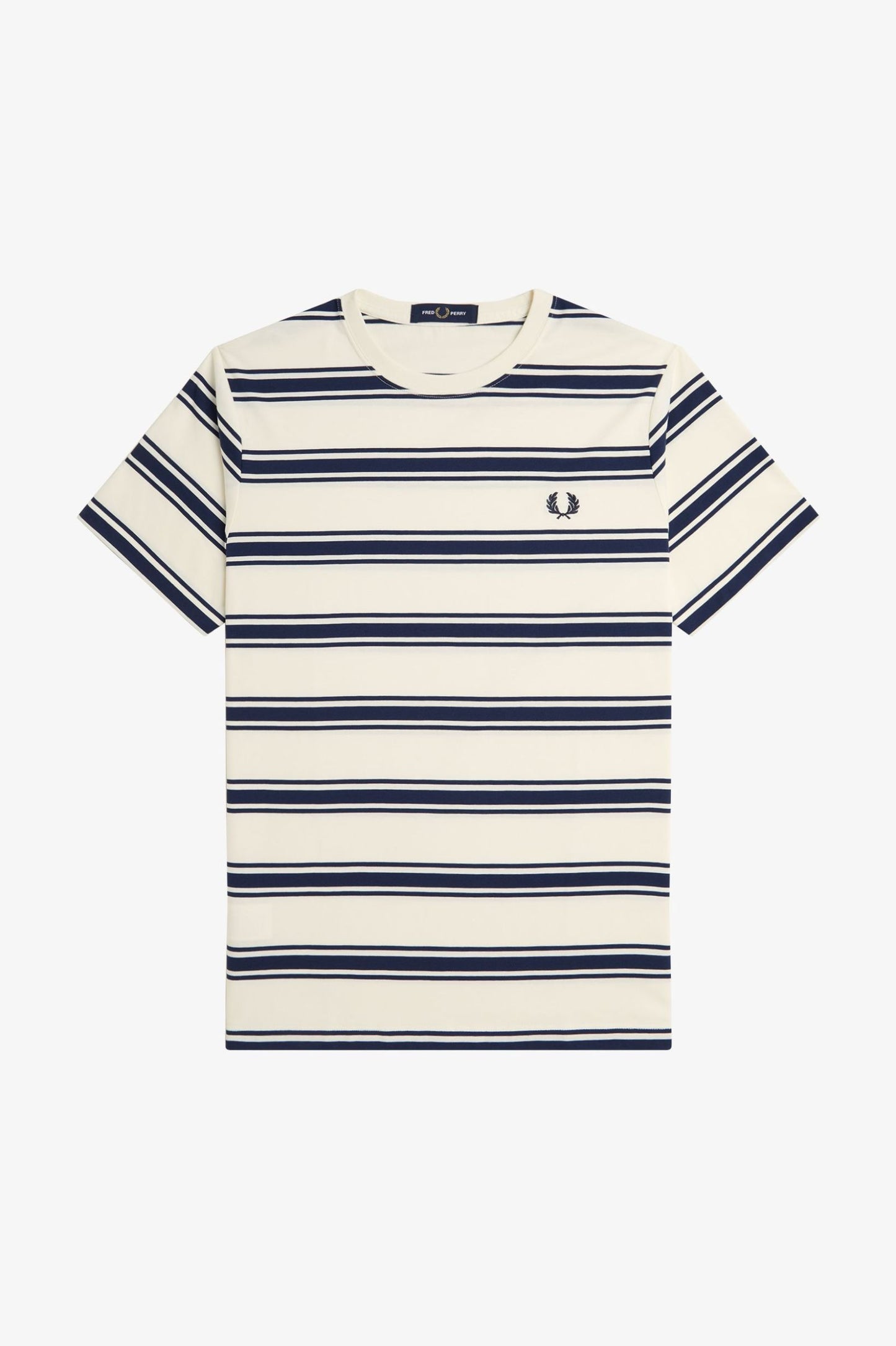 Fred Perry Fine Stripe T-Shirt Ecru