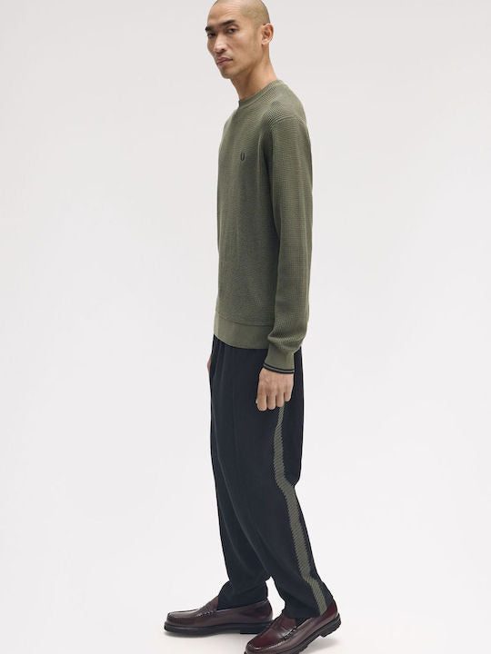 Fred Perry Waffle Stitch Jumper Lauren Wreath Green