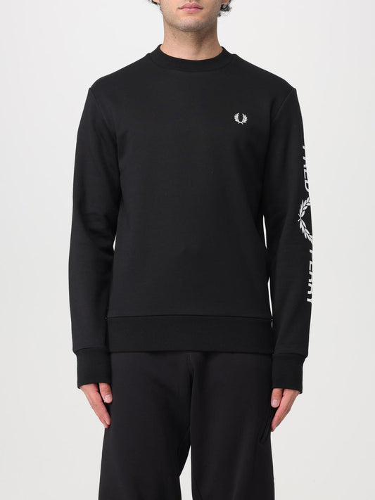 Fred Perry Sweater Sleeve Graphic Black