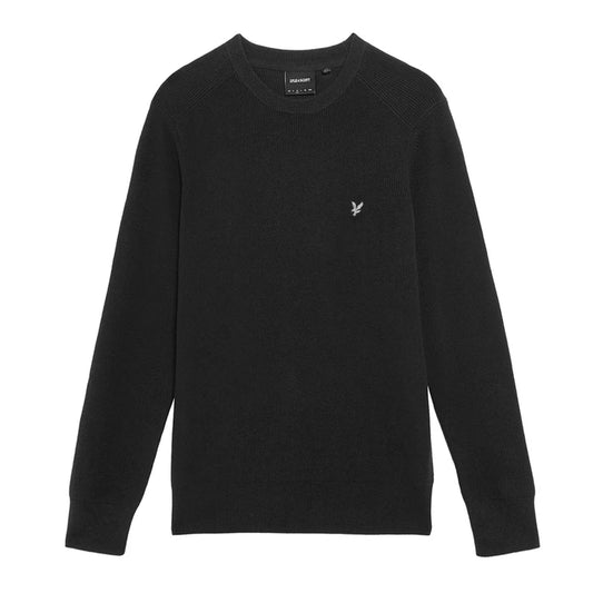 Lyle & Scott ribbed crew neck sweater Black