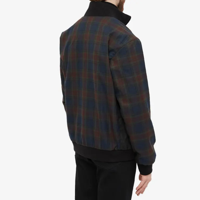 Fred Perry Tartan Zip Through Jacket French Navy