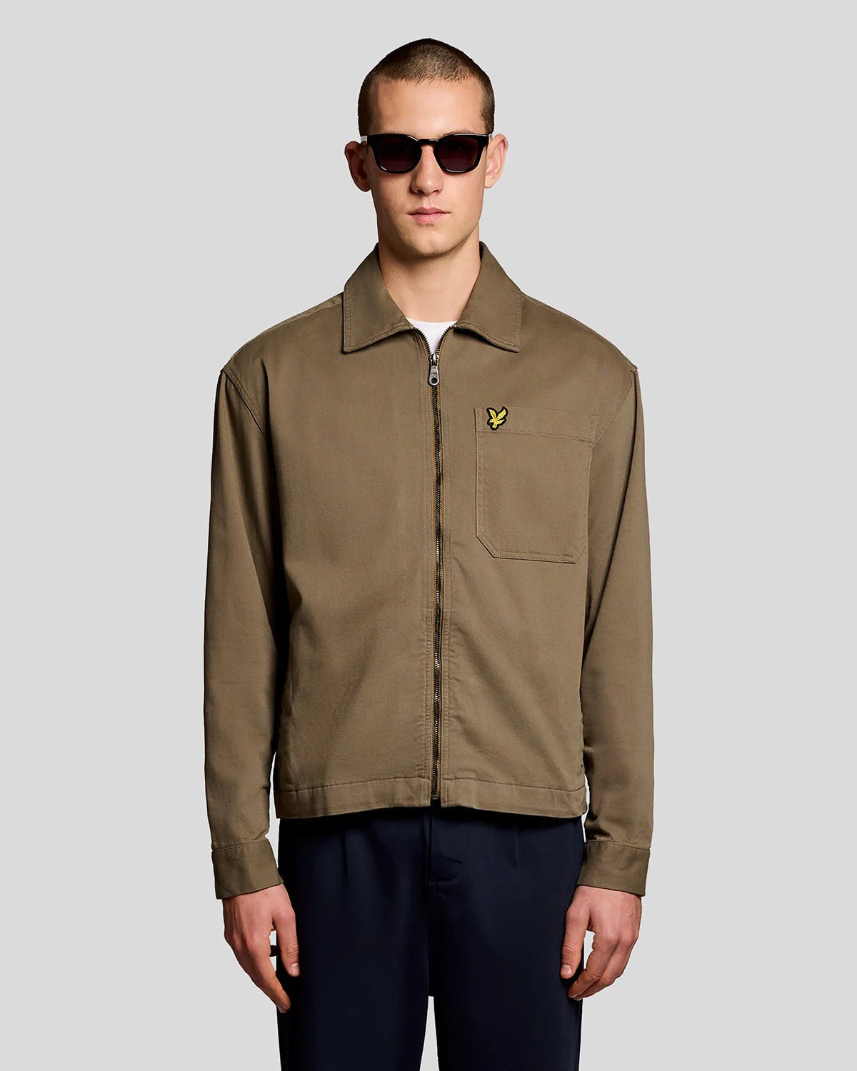 Lyle & Scott Lightweight Enzyme Wash Overshirt Khaki Ash
