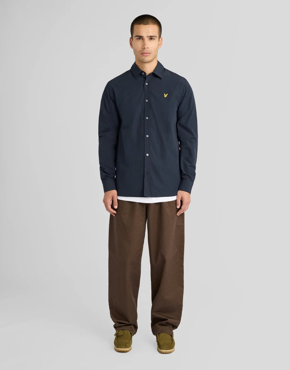Lyle & Scott Micro-Check Shirt  Dark Navy