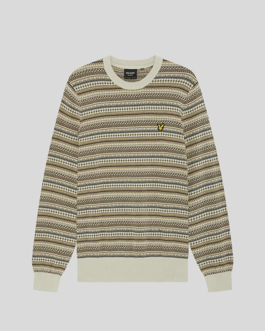 Lyle & Scott Fair Isle Crew Neck Jumper Cove