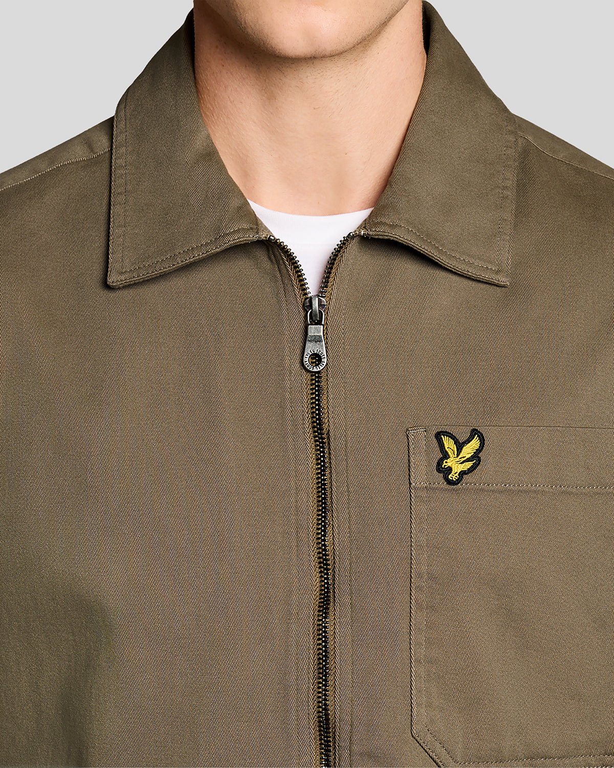 Lyle & Scott Lightweight Enzyme Wash Overshirt Khaki Ash