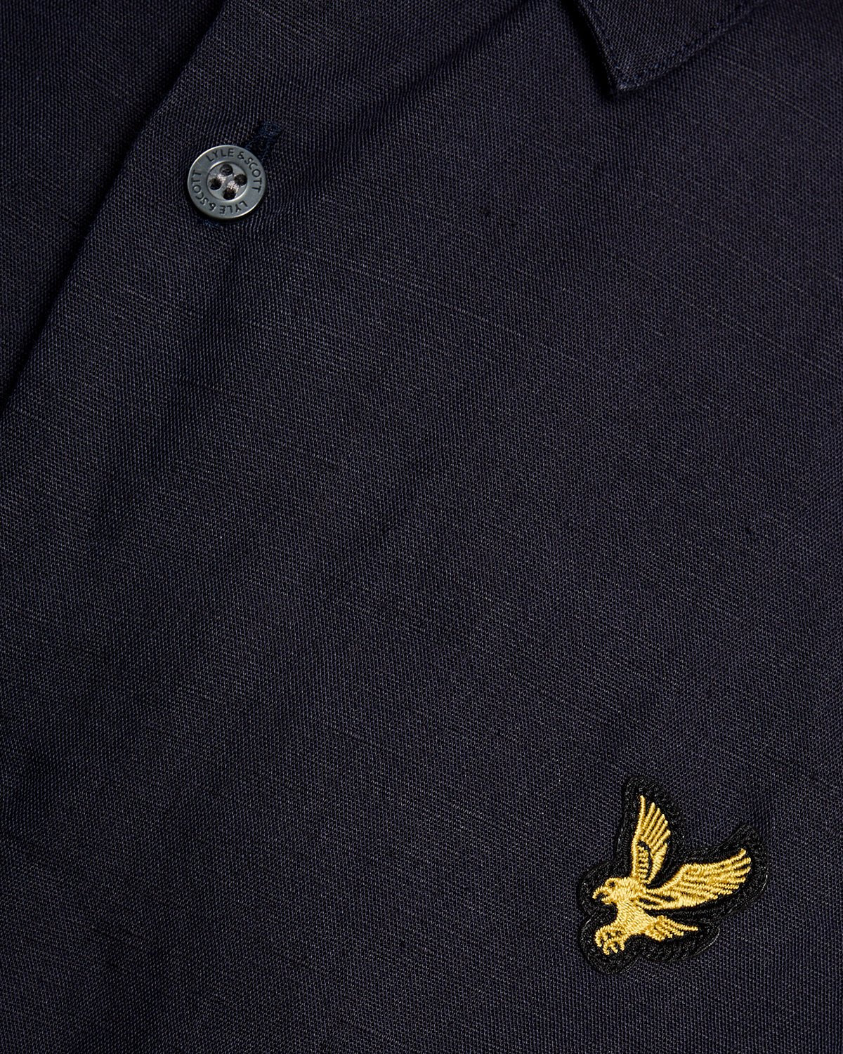 Lyle & Scott Short Sleeve Linen Blend Shirt Navy