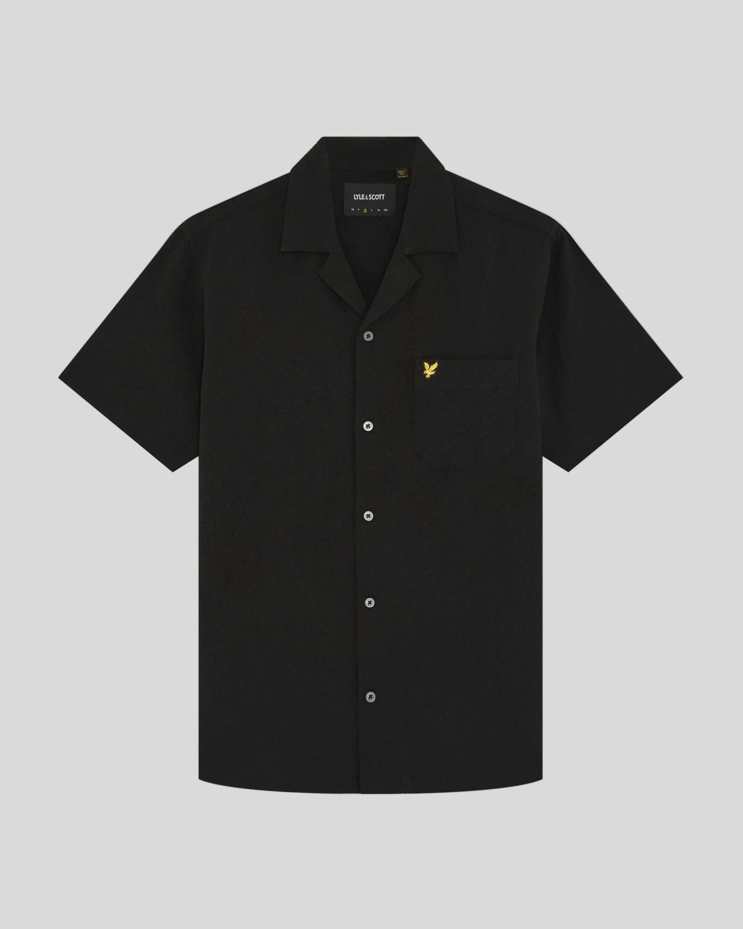 Lyle & Scott Short Sleeve Crinkle Resort Shirt Black