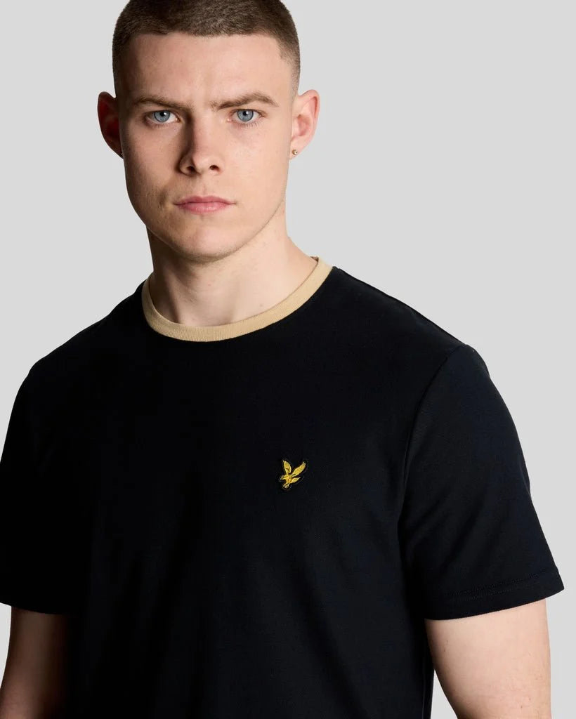 Lyle & Scott Contrast Collar T-Shirt Black