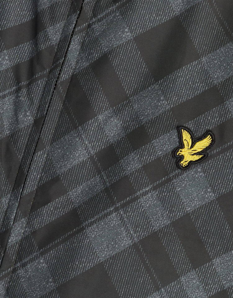 Lyle & Scott Tartan Lightweight Hooded Jacket Jet Black
