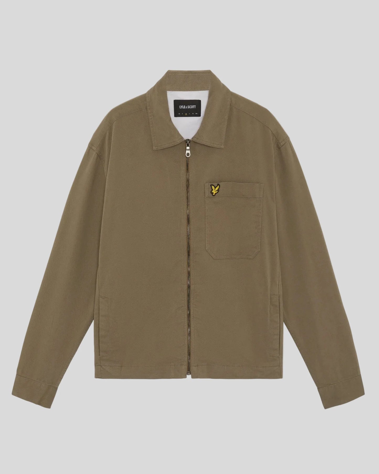 Lyle & Scott Lightweight Enzyme Wash Overshirt Khaki Ash