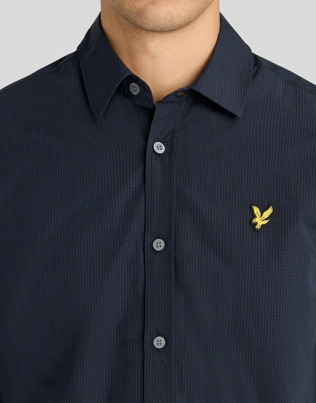 Lyle & Scott Micro-Check Shirt  Dark Navy