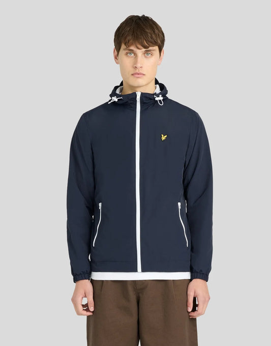 Lyle & Scott Contrast Zip Water Resistant Jacket Dark Navy / White