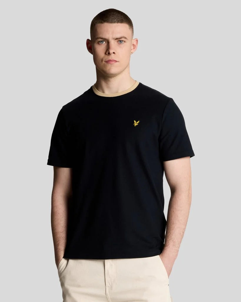 Lyle & Scott Contrast Collar T-Shirt Black