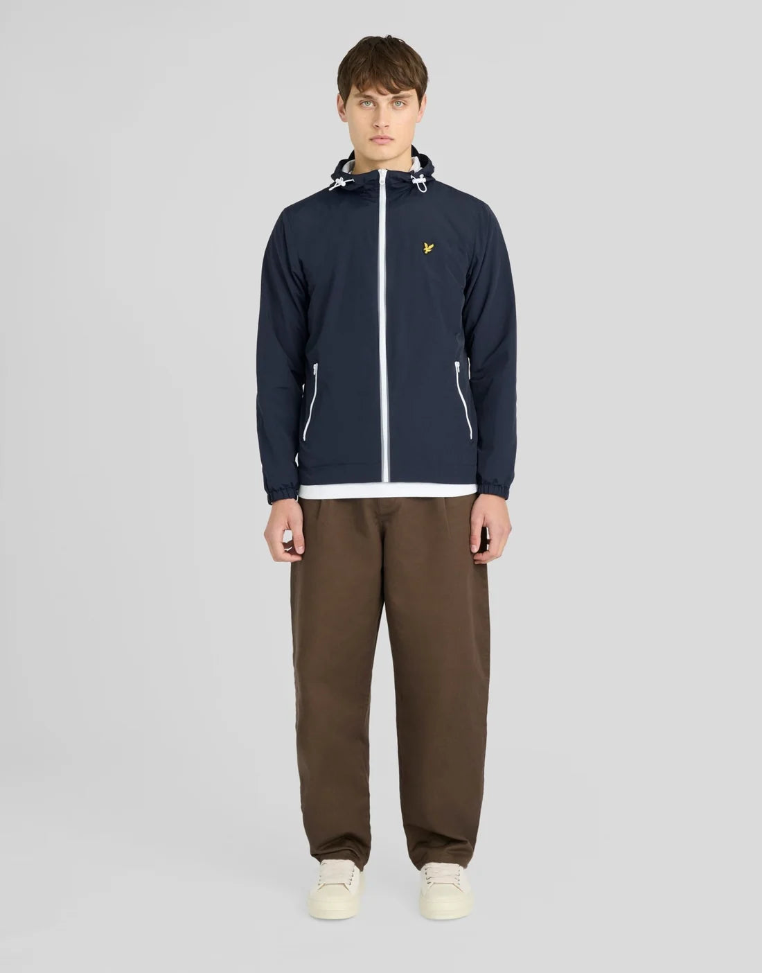 Lyle & Scott Contrast Zip Water Resistant Jacket Dark Navy / White