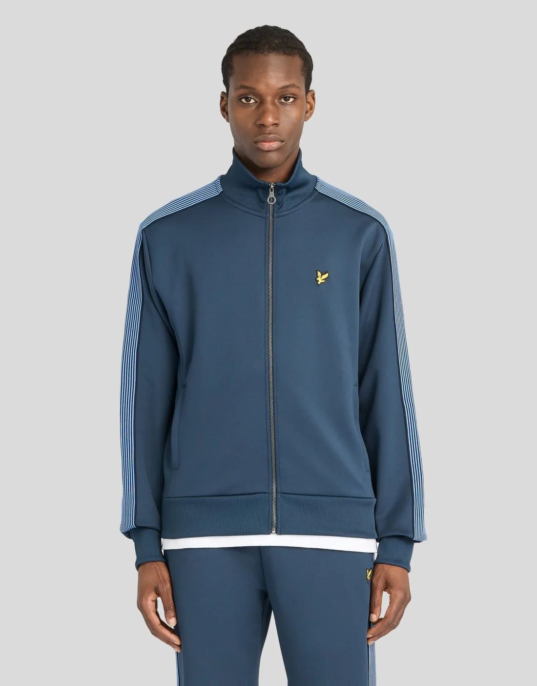 Lyle & Scott Sports Striped Taped Track Jacket Dark Navy