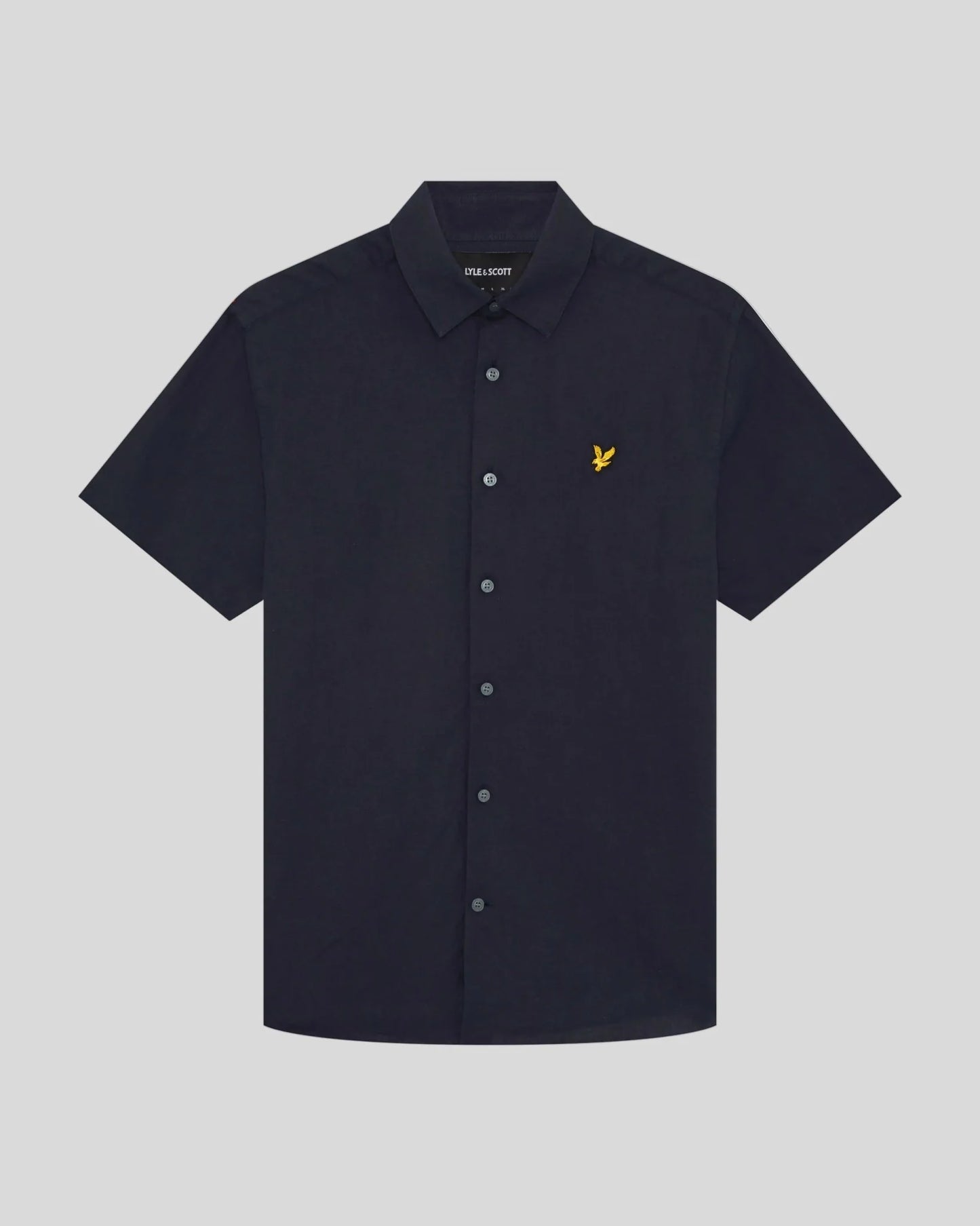 Lyle & Scott Short Sleeve Linen Blend Shirt Navy