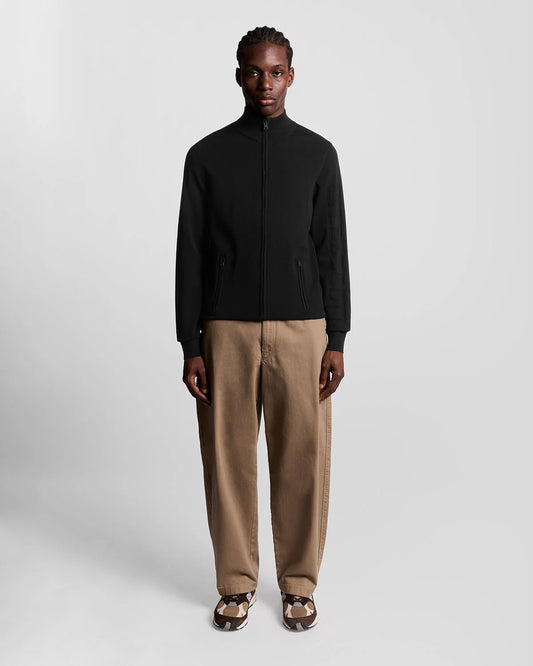 Lyle & Scott Mesh Logo Gebreid Track Jacket Black