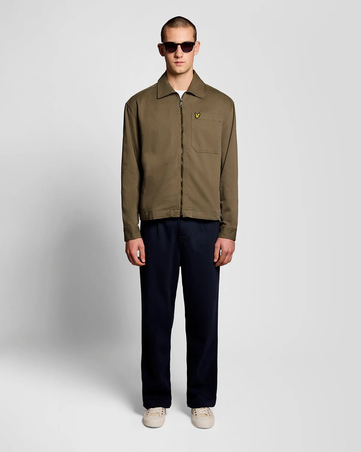 Lyle & Scott Lightweight Enzyme Wash Overshirt Khaki Ash