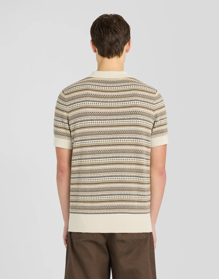 Lyle & Scott Fair Isle Knitted Polo Shirt Cove
