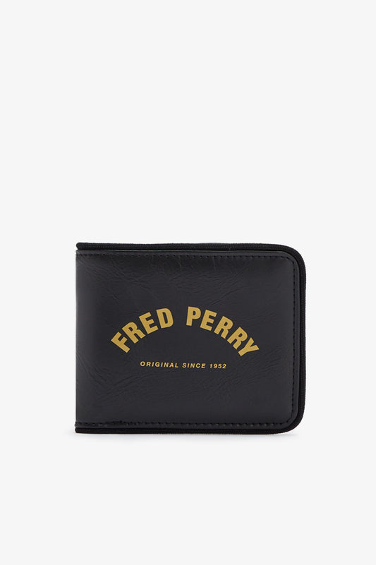 Fred Perry Arch Branded Billfold Wallet Black